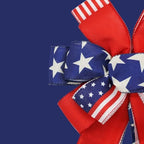 2 Pack Large 4th of July Bow for Wreath 20"x11", Patriotic Wired Ribbon Bow - Image 4