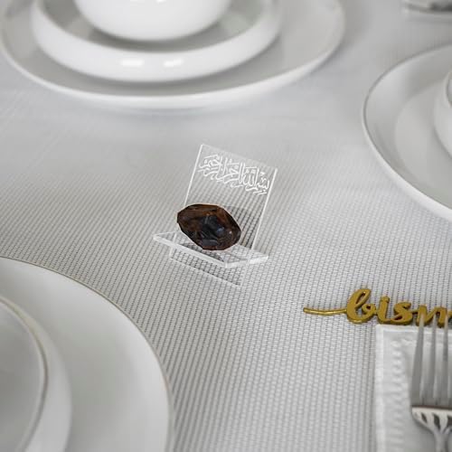 Ramadan Date Holder, Bismillah Islamic Calligraphy, Iftar Party, Ramadan Table Decoration, Eid Mubarak Gift (6 Pcs, Modern Design, Transparent) - Image 4