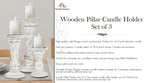 Homebia Design Antique White Wooden Candle Holder Set of 3 – 10, 8, 6 Inch - Image 6