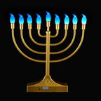 Electric Hanukkah Menorah,RGB Led Menorahs for Chanukah Decoration,Color Changing with Remote Control & Push-Button to Choose The Day and Timer Options Battery/USB Powered,Gold - Image 6
