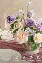 Ling's moment Fake Flowers Box, Lavender & Cream Deluxe Combo - Image 3