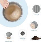 Deep Dream 10 Inch Ceramic Pots for Plants, Heavy Plant Pot for Indoor Outdoor Plants, Large Plant Pot with Drainage Hole and Saucer, Modern Tall Flower Pot, Gifts for Plant Lovers, Grey - Image 5