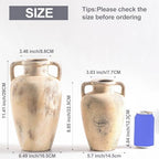 Ceramic Flower Vase, 11.41 Inch Tall Farmhouse Vase with Handles - Image 3