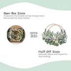 TEMPUS 2Pcs 16" Artificial Eucalyptus Wreaths - Handmade Wooden Bead & Lamb's Ear Spring Wreaths for Front Door, Farmhouse Wall Decor, Holiday Party - Image 3