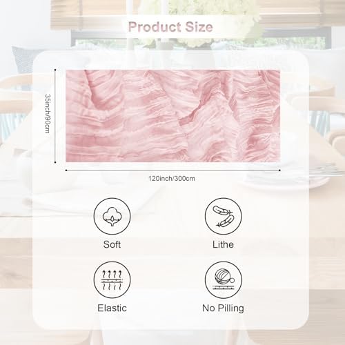 10 Pack Valentines Cheesecloth Table Runner 35x120 Inch 10Ft Rustic Gauze Cheese Cloth Table Runner Sheer Cheesecloth Table Runners for Wedding Party Bridal Shower Decoration - Image 4