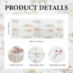 Artoid Mode 6PC Wildflower Floral Milky White Gauze Embroidery Table Runner 120 Inch 10FT, Tulle Seasonal Spring Kitchen Dining Table Decor for Home Party - Image 6