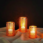 3PCS Candlestick Candle Barrels Moroccan Style Retro Lanterns Projection Lights Hollowed-Out Decorations Home Ramadan Hanging Outdoor Indoor Courtyard Porch Festival Weddings by Unknown