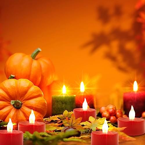 100 Pack Flameless LED Tea Lights Candles Flickering 200+ Hours Red - Image 4