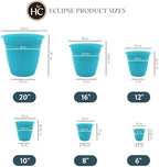The HC Companies Eclipse Round Planter Pot, 8 Inch, Teal, 6-Pack - Image 3