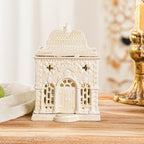 Sungmor Cast Iron Tealight Candle Holder - Rustic White Miniature Castle - Image 3