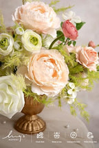 Ling's moment Fake Flowers Box, Faux Artificial Greenery Stems Foam Roses Silk Peony Ranunculus Fabic Flower for Centerpieces Bouquet Wedding Vase Floral Decorations, Garden Blush, Deluxe Combo - Image 3