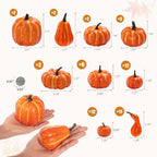 52 PCS Assorted Sizes Rustic Orange Harvest Artificial Pumpkins Realistic Faux Pumpkins for Fall Halloween Thanksgiving Holiday Home Mantel Tabletop Painting Decorations - Image 3