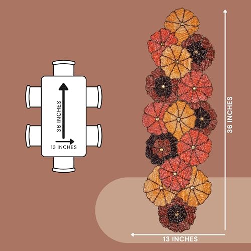 CLEENTABLE Multicolor Beaded Table Runner, 36 in, Farmhouse Holiday - Image 5