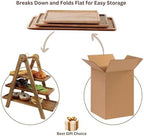 3 Tier Wooden Serving Tray Stand for Snacks Desserts Cheese Cupcakes Tiered Food Display Rack for Parties Weddings Housewarming Farmhouse Style 20.5 Inch - Image 3