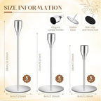 FillTouch 30 Pcs Silver Candlestick Holder with Flameless Taper Candle Bulk - Image 5