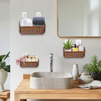 Wall Hanging Baskets, Woven Plastic Basket with Rattan-Style Design - Image 5