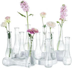 NUPTIO Glass Bud Vases Centerpiece Bulk, 8.5" Tall, Clear, Set of 12 by Nuptio