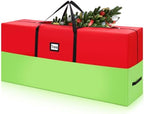 9 ft Christmas Tree Storage Bag Heavy Duty 420D Oxford Artificial Christmas Tree Bag with Reinforced Handles Dual Zippers Card Slot Wide Opening Extra Large Storage Container, Green and Red by Hubeii
