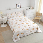 Erosebridal Girls Rainbow Comforter Set Kids Sun and Stars Quilt King Children Kawaii Planets Clouds Comforters & Sets Girly Cartoon Theme Bedding Set Iridescent Print Down Comforter + 2 Pillowcases - Image 4