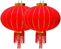 Silk Lantern Oriental, Round Red Lanterns, Large Silk Lantern with Golden Fu, Lunar New Year Decorations for Chinese New Year(Red,60# 2pcs) by Unknown