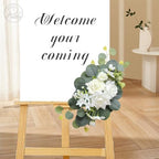 Odouzy Artificial Wedding Arch Flowers for Wedding Sign,Set of 2 for Welcome Ceremony Sign,Faux Floral Swags,Wedding, Banquet and Reception Backdrop Floral Decoration (White Champagne) - Image 4
