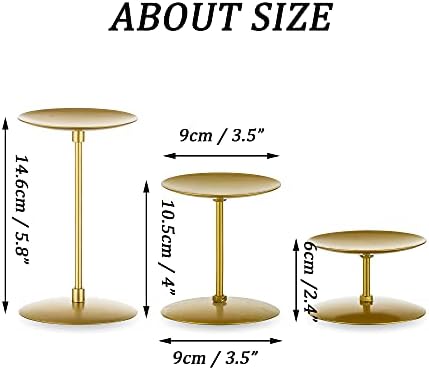 Romadedi Pillar Candle Holder Plates, Gold Centerpiece Stands, Set of 12 - Image 4
