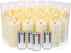 24-Piece Ivory Flameless LED Candles with Remote, Embedded Fairy Lights for Christmas Decor. Battery-Powered with Timer, Safe & Elegant for Cozy Romantic Home, Wedding, Party. - Image 2