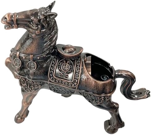 Briskfeel Metal Ornament Galloping Horse Statue Classic Bronze Finish Luxury Home Decor Multi Functional Sculpture for Living Room Office Desk Feng Shui Art (D3 Bronze) - Image 3