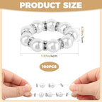 100 PCS Silver Pearl Napkin Rings, Imitation Pearl Ring Napkin Holder, Rhinestone Imitation Beaded Serviette Buckles for Special Occasions, Banquets, Table Decor and Daily Use - Image 2