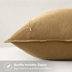 MIULEE Decorative Linen Euro Sham Pillow Covers 24x24 Mustard Yellow - Image 3