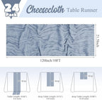 24 Pack Dusty Blue Table Runner 10Ft Cheesecloth Table Runner Rustic Gauze Table Runners Romantic Long Sheer Fabric Cheese Cloth Table Runners for Wedding Party Bridal Baby Shower - Image 2
