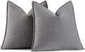 MIULEE Pack of 2 Grey Euro Shams Chenille Pillow Covers 24x24 Inch by MIULEE