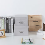Soul & Lane - Gray Stacking Storage Boxes with Label Holders, Set of 2 - Image 2