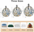 Ocean Life Round Storage Bag 24 Inch, Marine Coral Algae Shell Starfish Oil Painting Clothes Storage Container with Handles Heavy Duty Organizer for Comforter, Bedding & Holiday Wreaths - Image 7