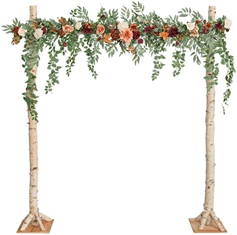 Ling's Moment 6.5FT Wedding Arch Flower Garland, Fall Orange by LingsMoment