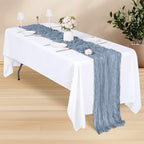 28 Pack Dusty Blue Cheesecloth Table Runner 17x108 Inch Semi Sheer Boho Gauze Cheese Cloth Fabric Table Runners, for Wedding Party Baby Shower Birthday Home Decor Garden Farmhouse - Image 3