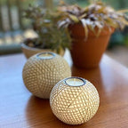Luca Beige Orb Tea Light Candle Holders, Gift Boxed Set of 2 - Image 5