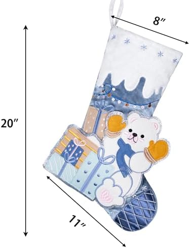 BHD BEAUTY 2026 New Three-Dimensional Christmas Stocking Blue Customized for Family Decorations Hanging Ornament for Xmas Holiday Party 6 Pack - Image 2
