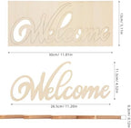 iplusmile 20Pcs Wooden Welcome Sign Wall Decor, Wood Cutout Hanging Art Sign Rustic for Front Door Gallery Home Apartment Kitchen Party Garden Farmhouse Porch, 11.2x4.5 Inch - Image 2
