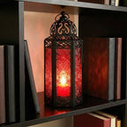 Vela Lanterns Decorative Indoor Moroccan Candle Holder, Red, M, 2-Pack - Image 3