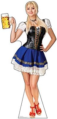 Cardboard People Bar Maiden Blue Skirt Life Size Cardboard Cutout Standup by CardboardPeople