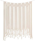 RLoncomix Boho Macrame Wall Hanging, Large Woven Tapestry Wall Art Bohemian Cotton Handmade Macrame Backdrop for Wedding Living Room Gallery Bedroom, Beige, 39"x 45" by RLoncomix