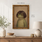 Gold Framed Funny Frog Portrait Wall Art, Quirky Canvas Print, 24x16 - Image 5