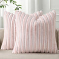 Pallene Faux Fur Decorative Throw Pillow Covers 18x18 Set of 2, Ombre Pink by PALLENE