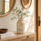 Room Decor Flower Vase，Farmhouse Wood Vases Home Decor，Living Room Centerpieces for Tables Decorations,Ceramic Flower Pot for Shelf Kitchen Counter,Laundry Office House Bedroom Cottage Core Decor - Image 3