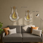 iwa concept Ayatul Kursi Tulip Metal Islamic Wall Art (L, Gold on Silver) - Image 4