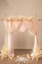 TINGE TIME Champagne Pink Flower Garlands, 2 PCS Artificial Eucalyptus Garlands, Handcraft Artificial Rose Arch Flowers for Wedding Arch Sweetheart Table Ceremony Backdrop Decorations for Home - Image 3