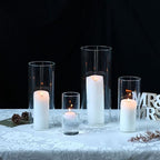 PHOSPHOR 16 PCS Glass Candle Holder, Hurricane Candle Hoder, Glass Pillar Candle Holder, Clear Cylinder Candleholder Cylinder Vase for Centerpieces Wedding Party Decoration - Image 7