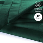 Hemstitch Cloth Dinner Napkins Cotton Set of 12 - Soft Durable Washable - Ideal for Farmhouse Parties Wedding Christmas - Perfect Everyday Use Table Cloth Napkins 18x18 Christmas Green - Image 2