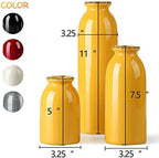 3Pcs Yellow Ceramic Vases, Decorative Vases for Modern Farmhouse - Image 2